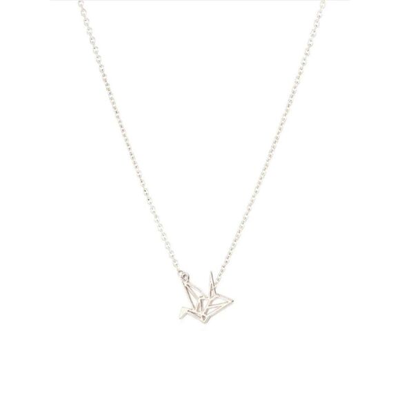 Crane Future Inspirational Silver Tone Necklace - Picture 1 of 6